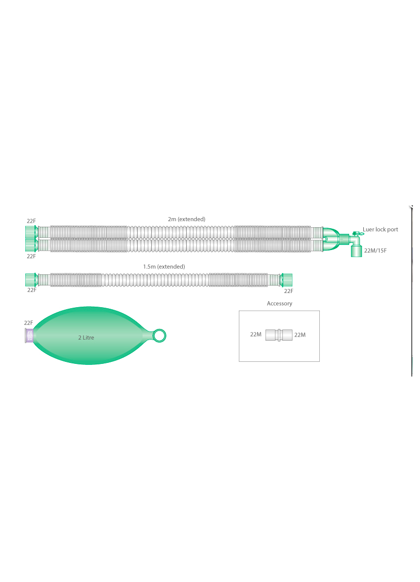 Extendable breathing system with 2L bag